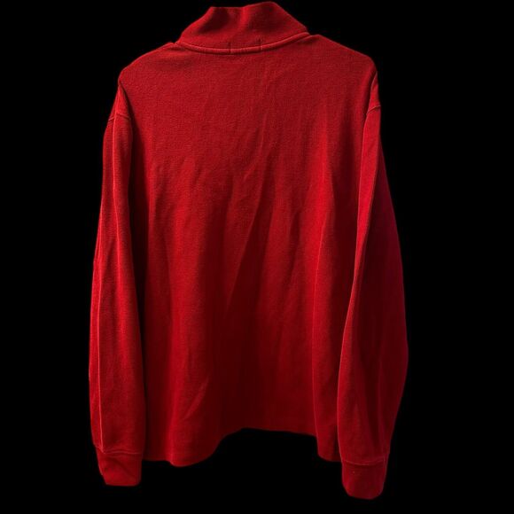Polo Ralph Lauren Mock Neck Men's Size Large Red 1/4 Zip Pullover Sweater - Picture 3 of 4